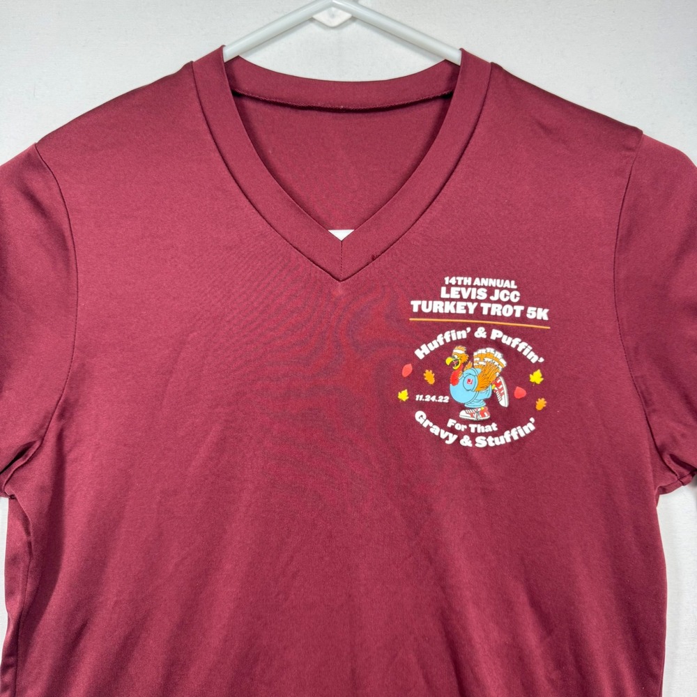 Levis JCC Turkey Trot 5K Run T-Shirt Huffin Puffin Gravy Stuffin Sz Small No Tag